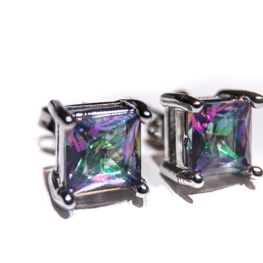 Gorgeous Gem-Rainbow Crystal Stud Earrings